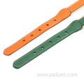OEM luxury Leather Soft Touch Collars Luxury Real Leather Padded pink navy blue green orange Dog Collar